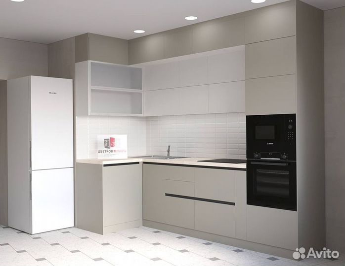 Кухонные гарнитуры с крашенными фасадами артикул 6