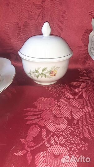 Сервиз чайный кофейный жёлтая роза ГДР