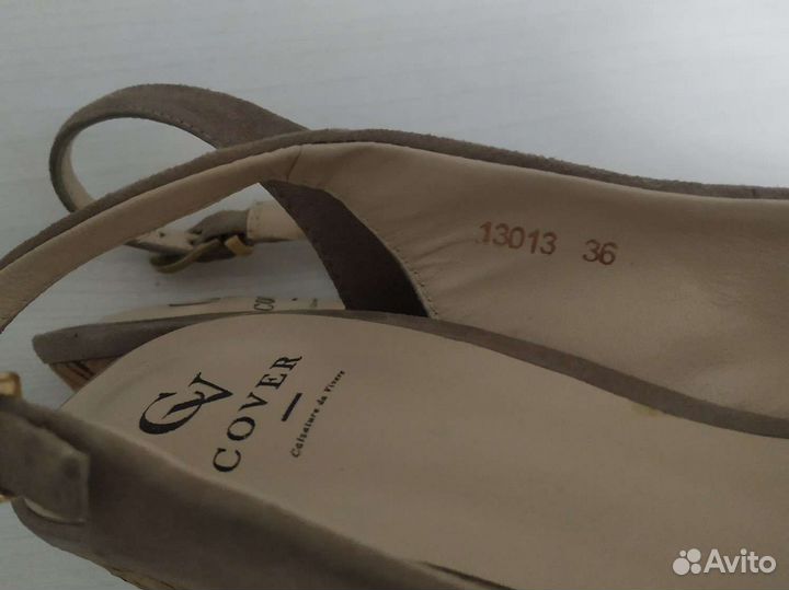 Туфли Cover женские открытые на танкетке 36 р