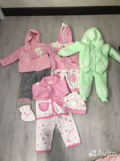 Пакет теплых вещей на девочку 62-80
