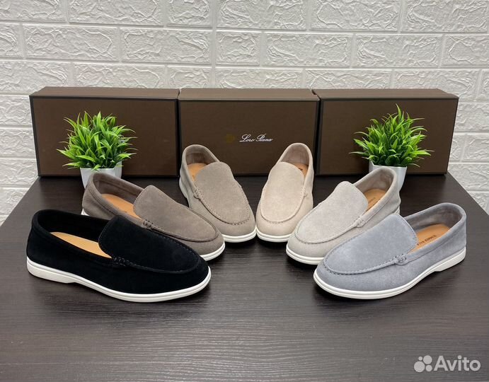 Лоферы мужские Loro Piana натуральная замша