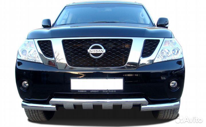 Защита переднего бампера Nissan Patrol G