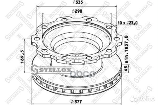 85-00806-SX диск тормозной 377/ x45/169.5 10n