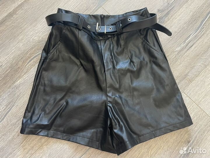 Шорты женские кожаные