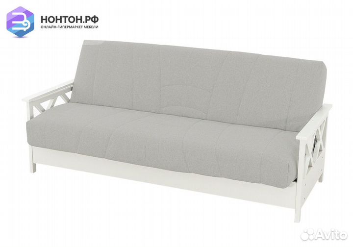 Диван книжка Ручеек Массив жаккард светло-серый