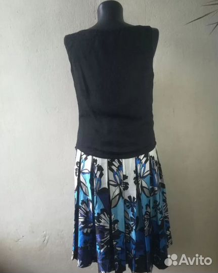 Шелковый топ черный матовый 42