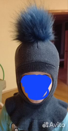 Шапка шлем зимняя для мальчика 3-4года