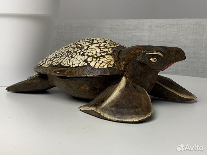 Черепаха шкатулка дерево. Новая