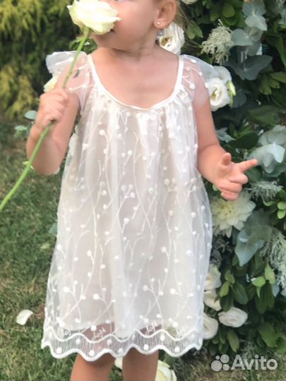 Новогодний костюм для девочки 104 снежинка