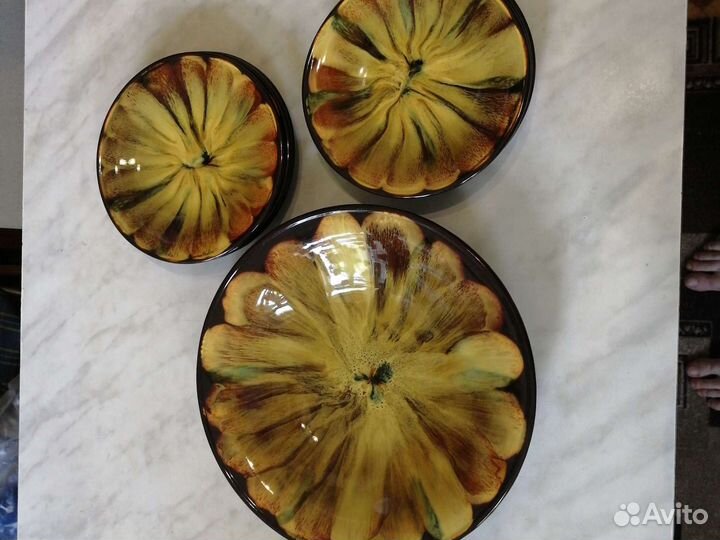 Набор посуды керамика, блюда и 6 тарелок СССР