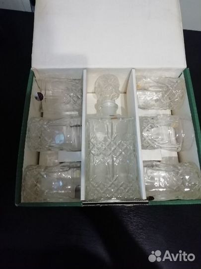 Штоф хрустальный + 6 стаканов