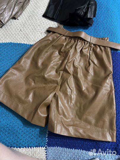 Шорты бермуды кожаные женские