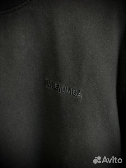 Balenciaga tripple black футболка S M L XL