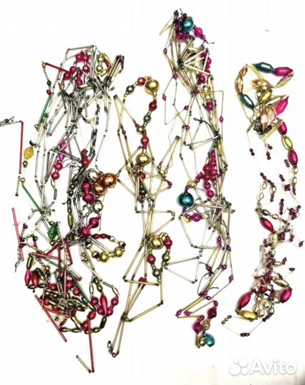 Игрушки елочные стеклярус времен СССР