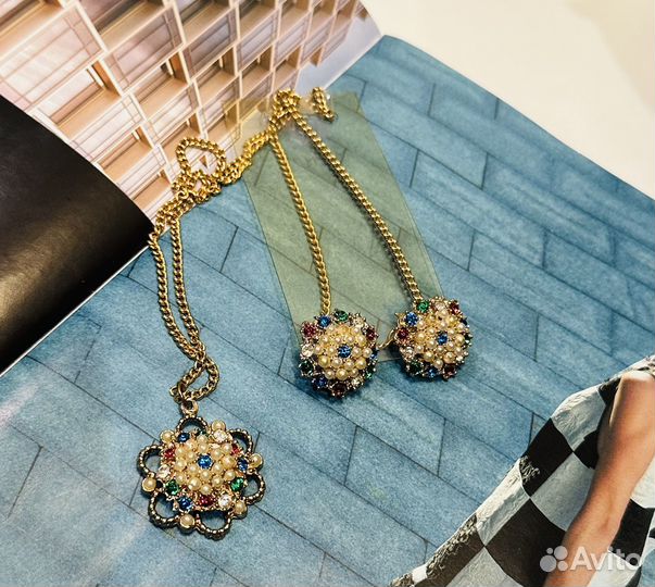 Комплект колье и серьги винтаж