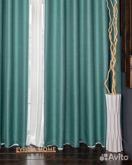 Комплект Шторы и Тюль Орфей Бирюза+Вуаль