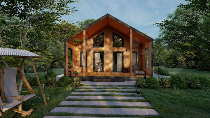 Дом 100 м² на участке 5,2 сот.