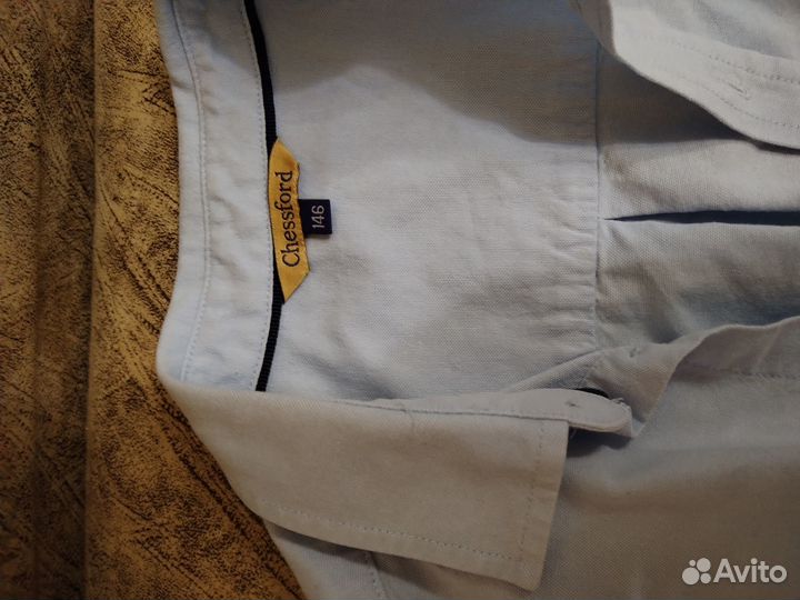 Рубашка голубая для мальчика 146