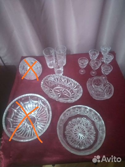 Хрусталь стекло вазы рюмки СССР