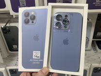 Чехол на iPhone 14 Pro Glass Case голубой