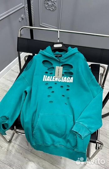 Balenciaga стильное худи кофта с разрезами