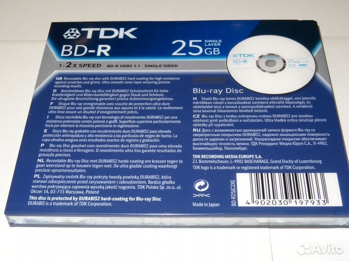 Blu-ray TDK BD-R 25GB 1 x 2 x jewel Япония Новый