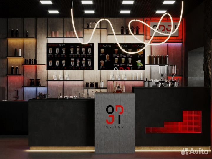 Дизайн стильной кофейни кафе ресторана общепит