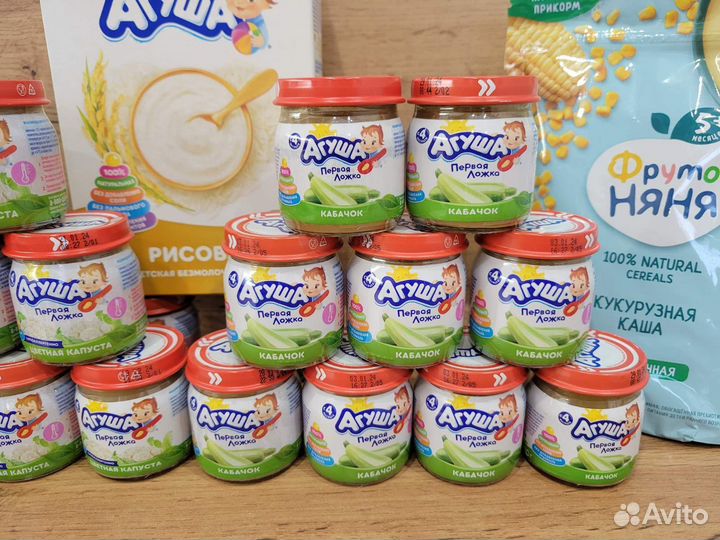 Детское овощное пюре, каши