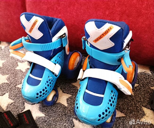 Детские ролики 3-5 лет, шлем, наколенники