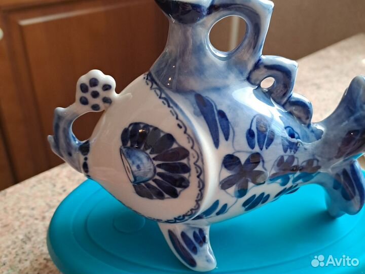 Рыбка вазочка Гжель