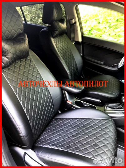 Чехлы Автопилот Kia Cerato 1 из экокожи чёрные