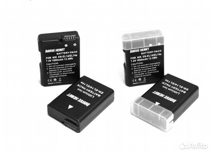 Два аккумулятора EN-EL14 1800 mAh + зарядное