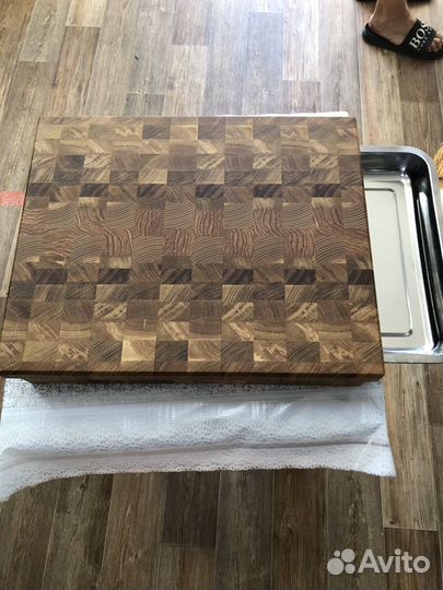 Торцевая разделочная доска с подносом