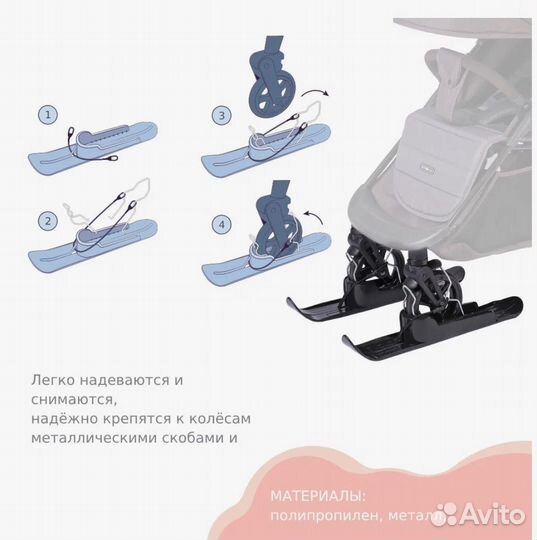 Лыжи(накладки) на колеса детских колясок