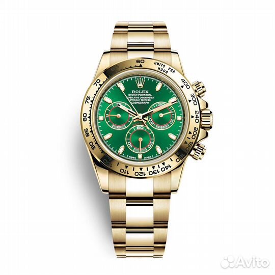 Rolex Cosmograph Daytona 40mm Yellow Gold Green Di