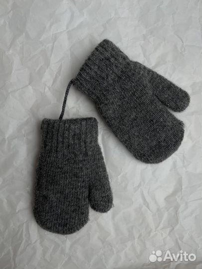 Детские Варежки зимние 2 пары шерсть двойные 2-3 г