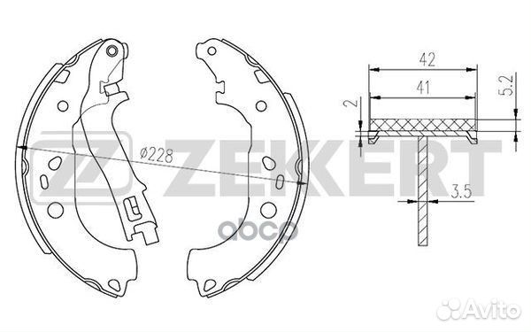Колодки торм. бараб. задн. Opel Combo Combi/Tou