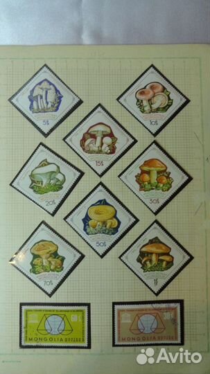 Листы с марками. Монголия. 39 марок.5 блоков.5
