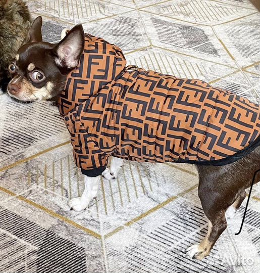 Утепленная куртка-шуба на маленькую собачку