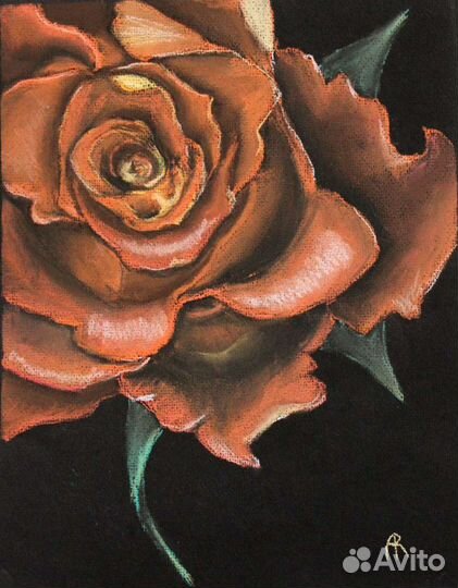 Интерьерная картина пастелью Роза