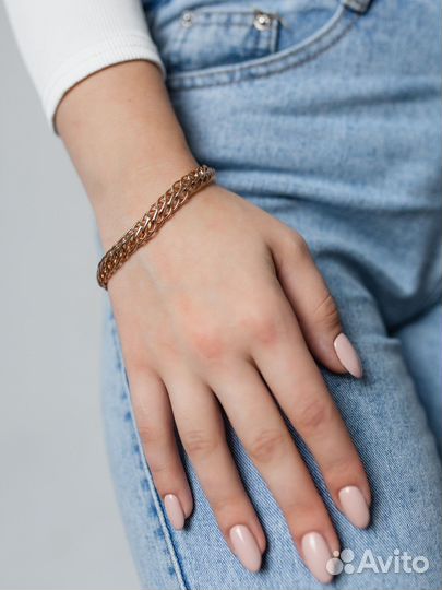 Браслет позолоченный из серебра 925 пробы, р. 18