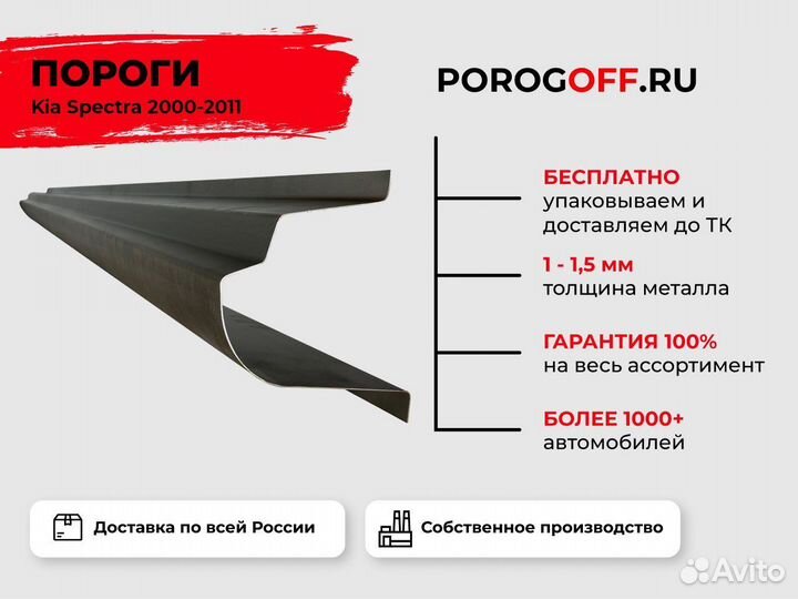 Ремонтные пороги на Kia Spectra