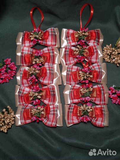 Бантики ручной работы на ёлку