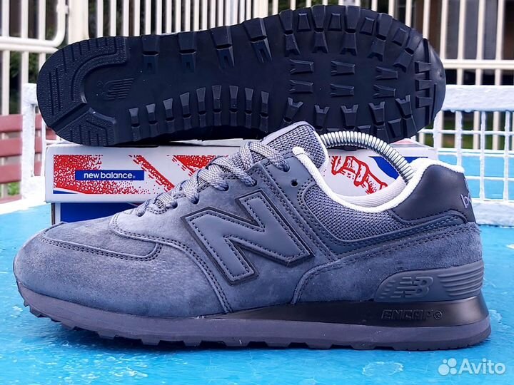 Кроссовки NEW balance 574 серые в замше