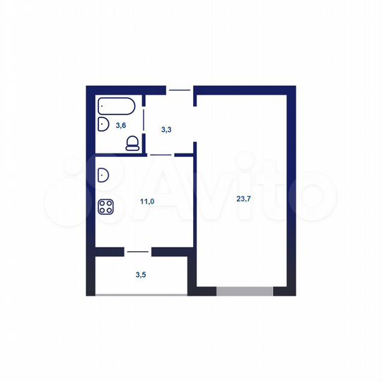 1-к. квартира, 44,9 м², 9/17 эт.