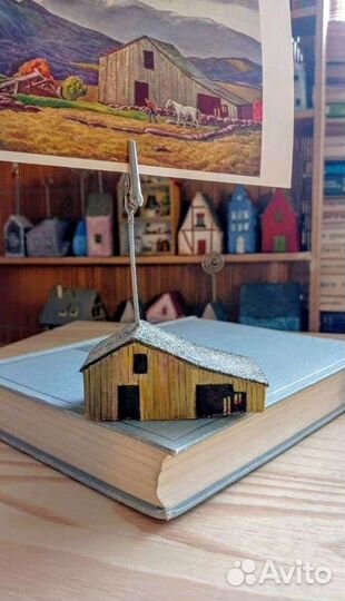 Мини-домики с держателями для открыток или фото