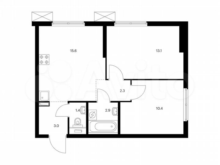 2-к. квартира, 48,7 м², 32/33 эт.