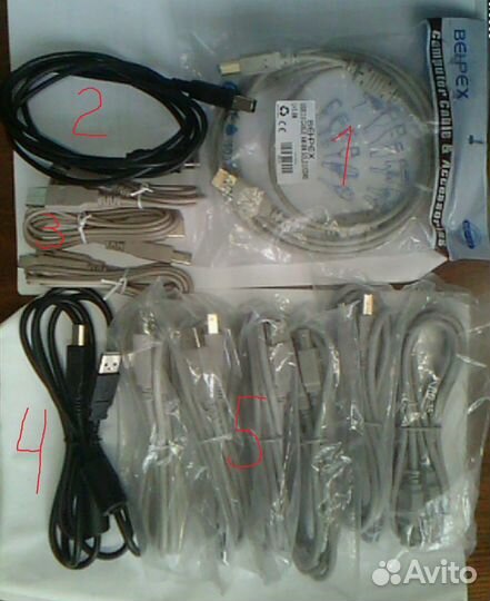 Кабель USB 2.0 A - USB 2.0 B (вилка - вилка)