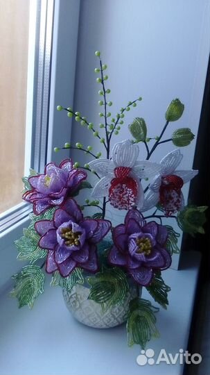 Ручная работа цветы из бисера