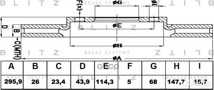 Диск тормозной BS0408 Blitz